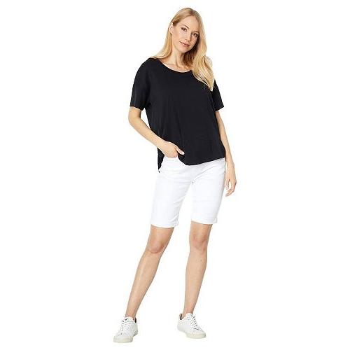 Three Dots スリードッツ レディース 女性用 ファッション Tシャツ Recycled High-Low Boxy Tee - Black｜ilovela｜04