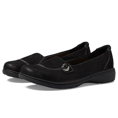 Clarks クラークス レディース 女性用 シューズ 靴 フラット Carleigh Lulin Black Nubuck