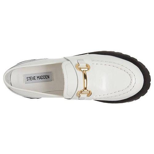 期間限定特別価格 Steve Madden スティーブマデン レディース 女性用 シューズ 靴 ローファー ボートシューズ Lando Loafer - White Leather