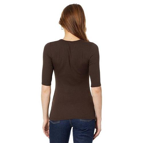 Michael Stars ミッシェルスターズ レディース 女性用 ファッション Tシャツ Tara Ultra Rib Slim Crew Neck Tee - Java｜ilovela｜02