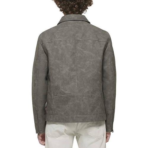 最大80％オフ！ Levi´s(R) リーバイス メンズ 男性用 ファッション アウター ジャケット コート ジャケット Faux Leather Jacket w/ Laydown Collar - Light Grey