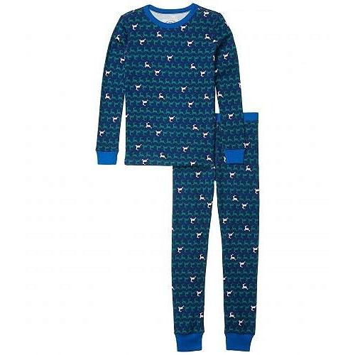 在庫有 Crewcuts By J Crew 女の子用 ファッション 子供服 パジャマ 寝巻き Reindeer Long Sleeve Sleep Set Toddler Little Kids Big Kids Blue Green 限定価格セール Habitat Jeunes Normandie Fr