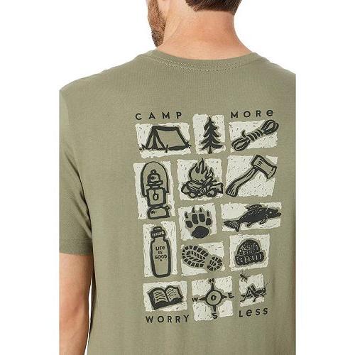 Life is good ライフイズグッド メンズ 男性用 ファッション Tシャツ Woodcut Camp More Short Sleeve Crusher(TM) Tee - Moss Green｜ilovela｜03