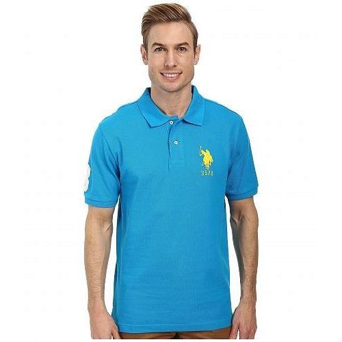 U.S. POLO ASSN. USポロ メンズ 男性用 ファッション ポロシャツ Solid Pique Polo - Teal Blue