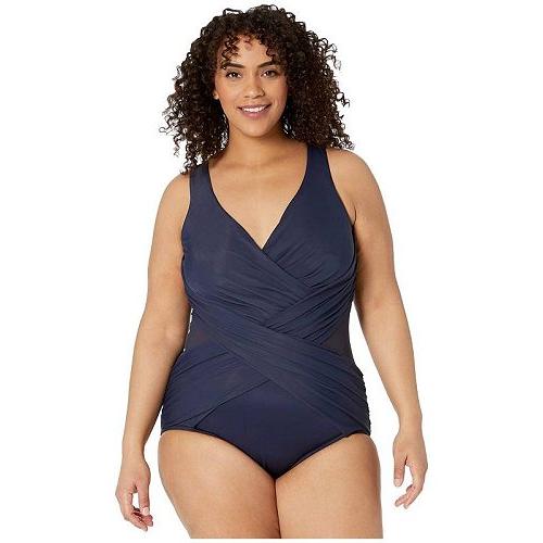 在庫あり 即納 Miraclesuit ミラクルスーツ レディース 女性用 スポーツ アウトドア用品 水着 ワンピース Plus Size Solid Crossover One Piece Midnight Blue 今月限定 特別大特価 Www Thedailyspud Com