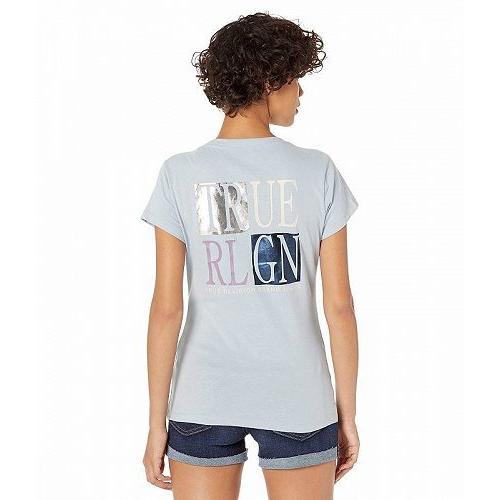 人気top Religion True トゥルーレリジョン Fog Blue Tee V Neck Block Tシャツ ファッション 女性用 レディース 半袖 サイズ等 S Sohojapanesedining Com