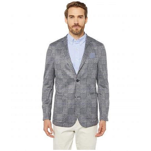 全国組立設置無料 Vince Camuto ヴィンスカムート メンズ 男性用 ファッション アウター ジャケット コート ブレザー Performance Stretch Blazer Grey Navy Plaid Print 新品 Mahy Almahy Ae