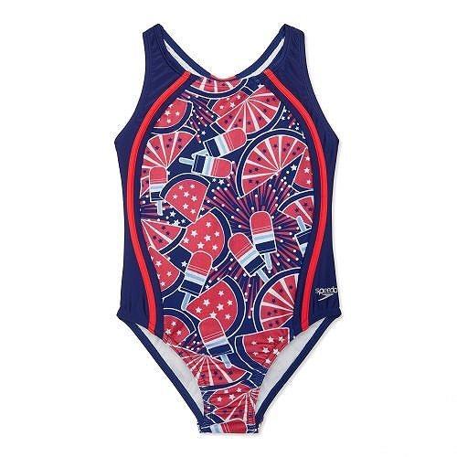 最も優遇 Speedo Kids スピード 女の子用 スポーツ アウトドア用品 キッズ 子供用水着 ワンピース Printed Sport Splice One Piece Big Kids Speedo Red 2 激安ブランド Activi Cadp Md