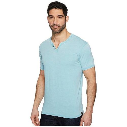 Lucky Brand ラッキーブランド メンズ 男性用 ファッション Tシャツ Burnout Button Notch Shirt - Delphinium Blue｜ilovela｜02