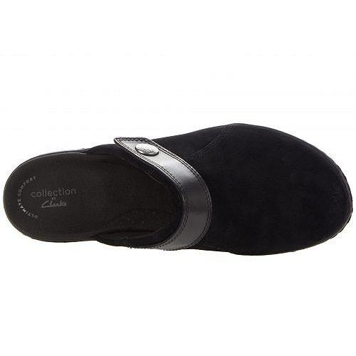 超目玉枠 クロッグ 靴 シューズ 女性用 レディース クラークス Clarks Clarks Combi Suede Leather Black Strap Laurieann クロッグ 靴 シューズ 女性用 レディース クラークス サンダル ミュール Appliquecartoon Com