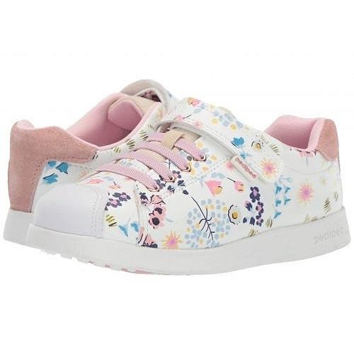 Pediped ペディペド 女の子用 キッズシューズ 子供靴 スニーカー 運動靴 Jake Flex Toddler Little Kid White Floral Autoliftpartsplus Com