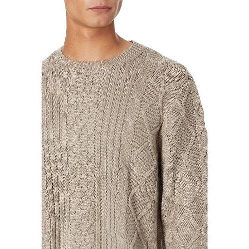 Lucky Brand ラッキーブランド メンズ 男性用 ファッション セーター Mixed Stitch Tweed Crew Neck Sweater - Vintage Khaki｜ilovela｜03
