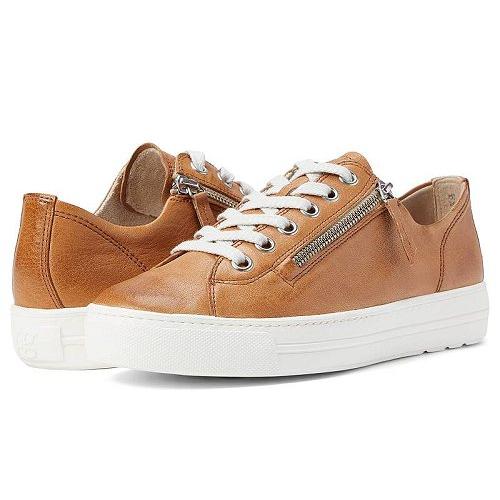 ポールグリーン 運動靴 レディース 女性用 Cuoio Green Paul スニーカー 靴 Washed Zip Leather Lacey シューズ Fimolux Com