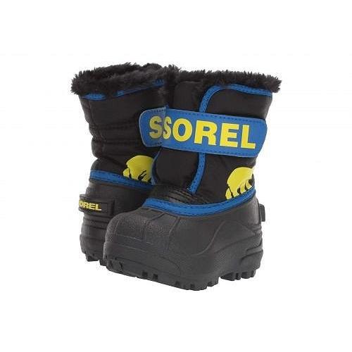 SOREL Kids ソレル 男の子用 キッズシューズ 子供靴 ブーツ スノーブーツ Snow Commander (Toddler) - Black/Super Blue 1｜ilovela