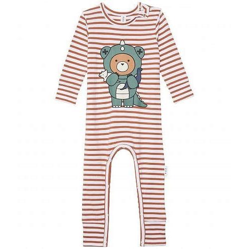 オンラインストア人気商品 Huxbaby 男の子用 ファッション 子供服 ベビー服 赤ちゃん ワンピース Dino Bear Stripe Romper Infant Terracotta White Stripe クリアランス売り Ssl Daikyogo Or Jp