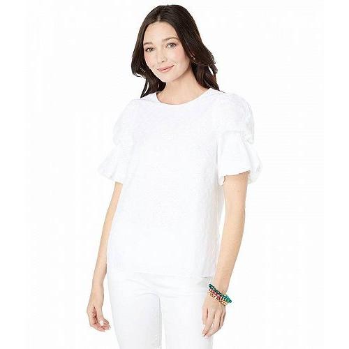 Lilly Pulitzer リリーピューリッツァー レディース 女性用 ファッション ブラウス Lailah Top - Resort White Ditsy Vine Eyelet