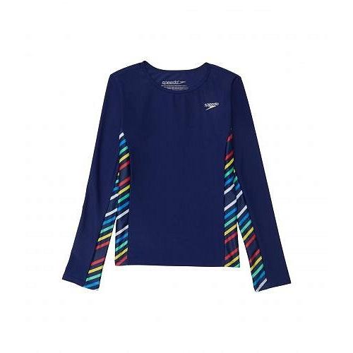 楽天ランキング1位 Speedo Kids スピード 女の子用 スポーツ アウトドア用品 キッズ 子供用水着 ラッシュガード スイムシャツ Long Sleeve Printed Splice Rashguard Big Kids 初回限定 Huongnghiepaau Edu Vn