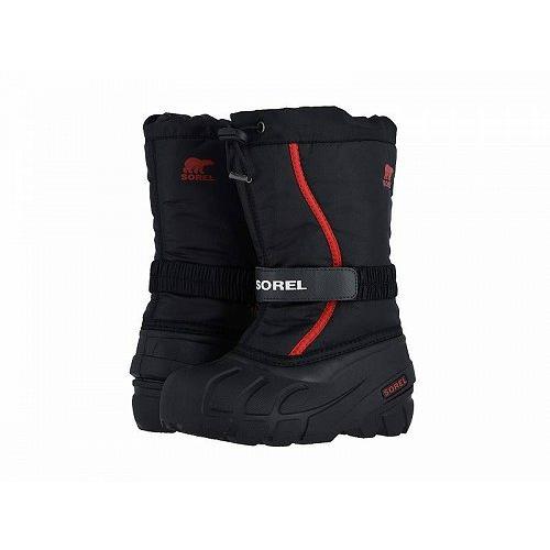 SOREL Kids ソレル 男の子用 キッズシューズ 子供靴 ブーツ スノーブーツ Flurry (Toddler/Little Kid/Big Kid) - Black/Bright Red 1｜ilovela