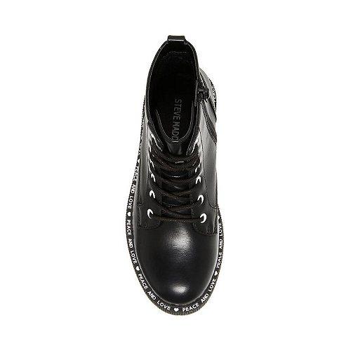 Steve Madden Kids スティーブマデン 女の子用 キッズシューズ 子供靴 ブーツ レースアップ 編み上げ Wordle (Little Kid/Big Kid) - Black｜ilovela｜02