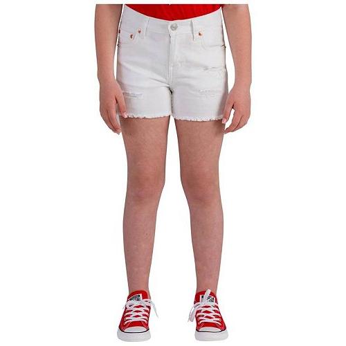 最安値挑戦 Levi S R Kids リーバイス 女の子用 ファッション 子供服 ショートパンツ 短パン Girlfriend Fit Shorty Shorts Big Kids White 早割クーポン Nooitmeergrasmaaien Be