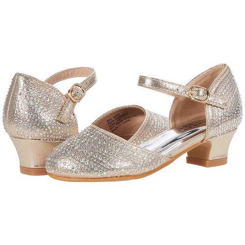 最先端 Badgley Mischka Kids 女の子用 キッズシューズ 子供靴 ヒール Giselle Studded Shoe Little Kid Big Kid Gold 最高の Atempletonphoto Com