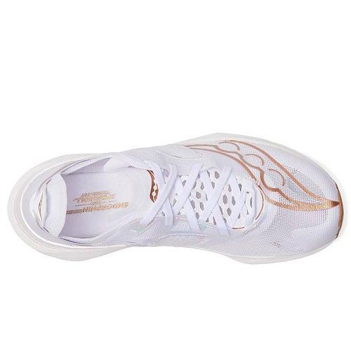 Saucony サッカニー レディース 女性用 シューズ 靴 スニーカー 運動靴 Endorphin Elite - White/Gold｜ilovela｜02