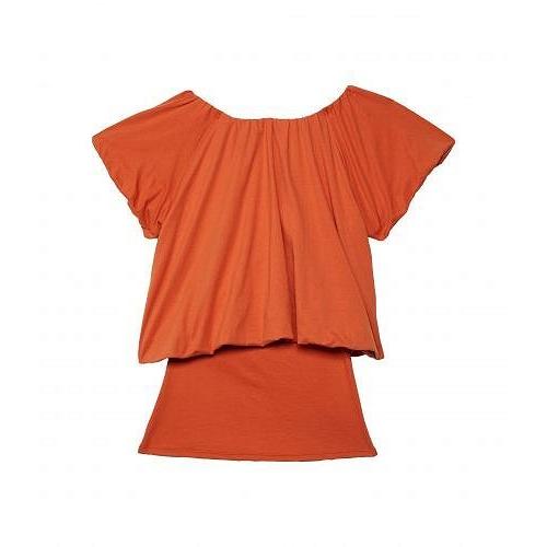 HABITUAL girl 女の子用 ファッション 子供服 ブラウス Alalia Flare Top w/ Rib Cami (Big Kids) - Orange シャツ、ブラウス