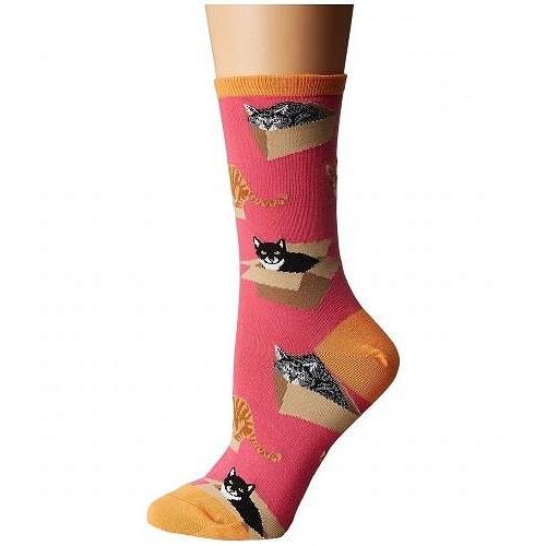 Socksmith ソックスミス レディース 女性用 ファッション ソックス 靴下 Cat in A Box - Pink ルームソックス