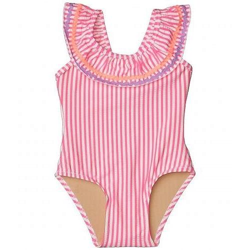 Shade Critters 女の子用 スポーツ アウトドア用品 キッズ 子供用水着 ワンピース Off The Shoulder Neon Seersucker One Piece Infant Toddler Fuchsia Www Arilab Com Tr Index Php