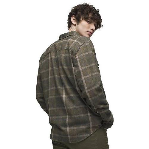 Prana プラナ メンズ 男性用 ファッション ボタンシャツ Westbrook Flannel Shirt Slim Fit - Peat｜ilovela｜02