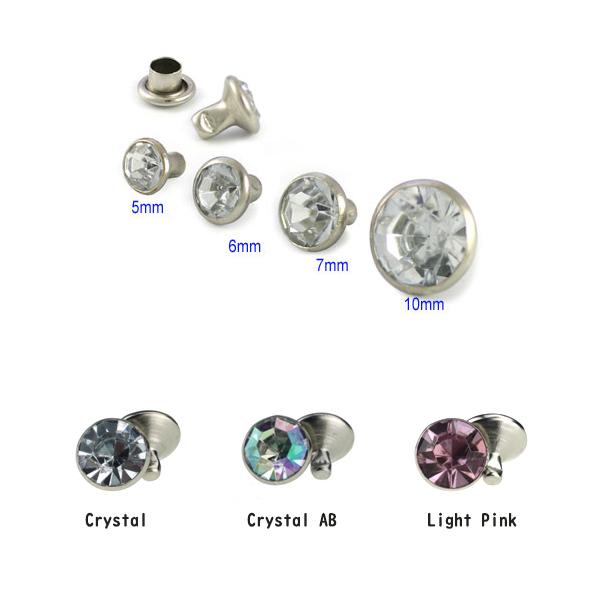 デザインリベット(カシメ) クリスタル 6mm /10個 : アイ・ラブ