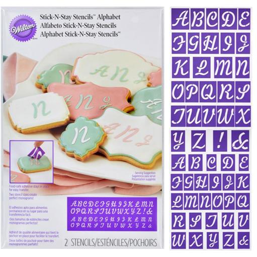 ウィルトン ケーキ クッキー ステンシルシート アルファベット全て大文字 2サイズ入り20.32x12.7cm x2枚/1セット 17249