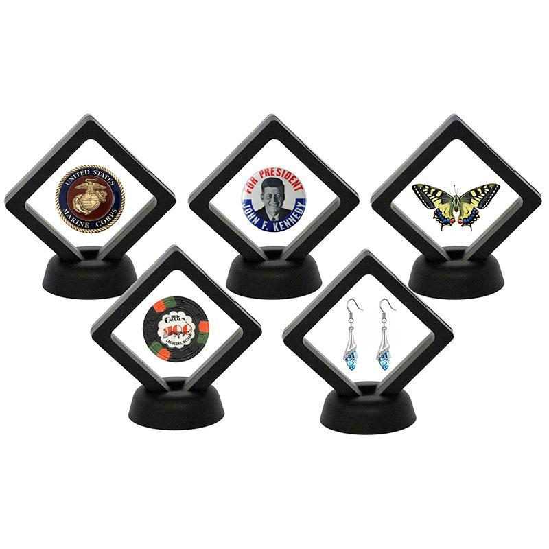 フローティングディスプレイケース 八角形 13 x 13cm 白/ 1セット