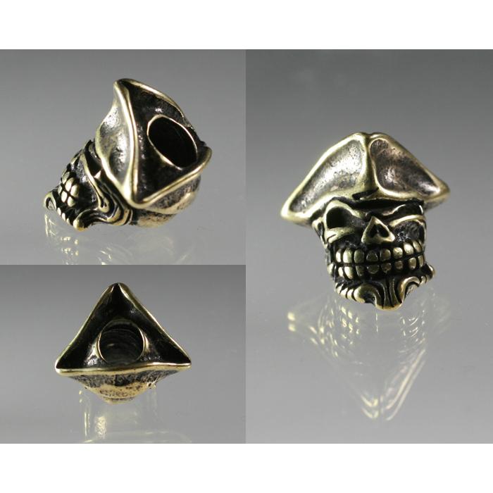 メタル パラコードビーズ アクセサリー スカル 海賊 真鍮/1個 : アイ