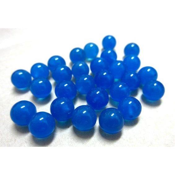 アゲート(めのう)ブルー 片穴丸玉 4mm/1個 : アイ・ラブ・スマート