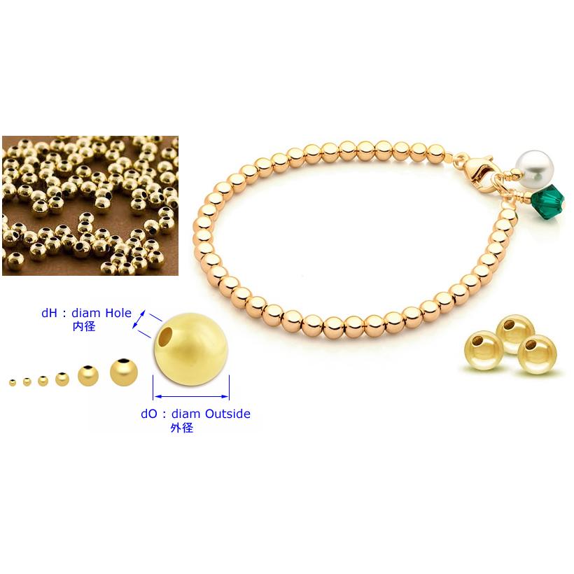 ゴールドK14 スペーサー ラウンド(玉)2.0mm /1個 : アイ・ラブ