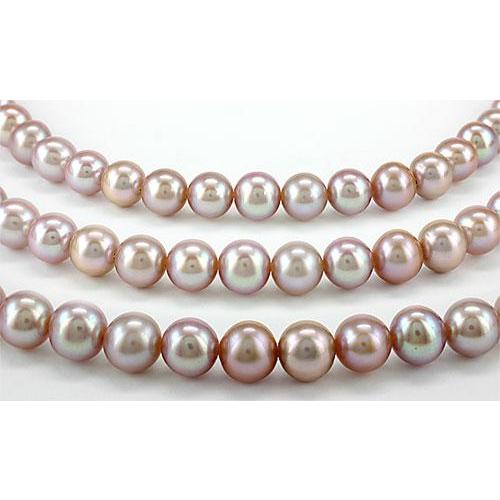 本真珠ネックレス淡水真珠セミラウンド3.5〜4mm