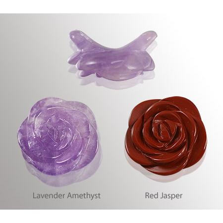 ラベンダー アメジスト フラワーカービング(彫刻)約18mm (リング用)/1