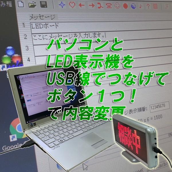 LEDボード96赤 - 小型LED電光掲示板（6文字画面表示版） 省エネ・節電
