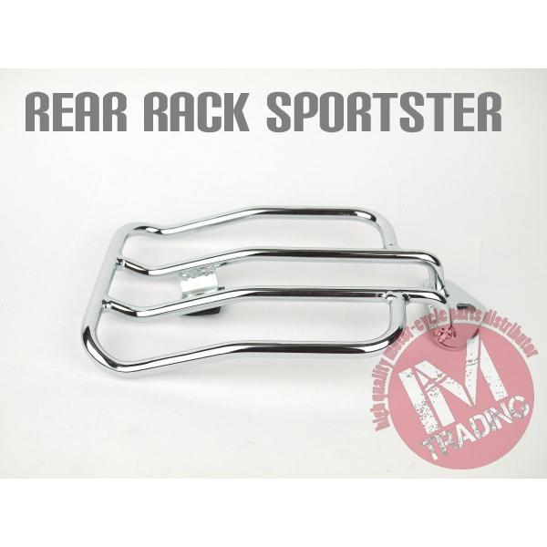 スポーツスター用リアキャリア 04-19 クロームメッキ 4.5kg ソロシート