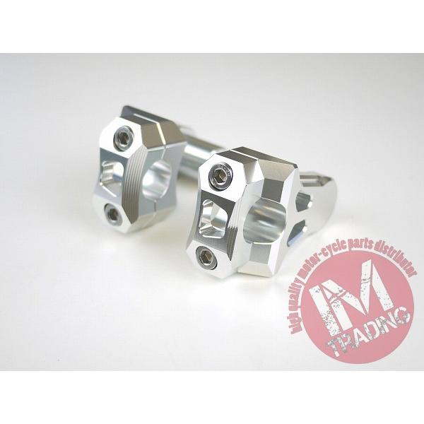 バーマウント可変ライザー 銀 アップハンキット 22.2mmハンドル用GSR250Fバンバン200 スカイウェイブ GSR400 インパルス GSX1400 GS1200SS