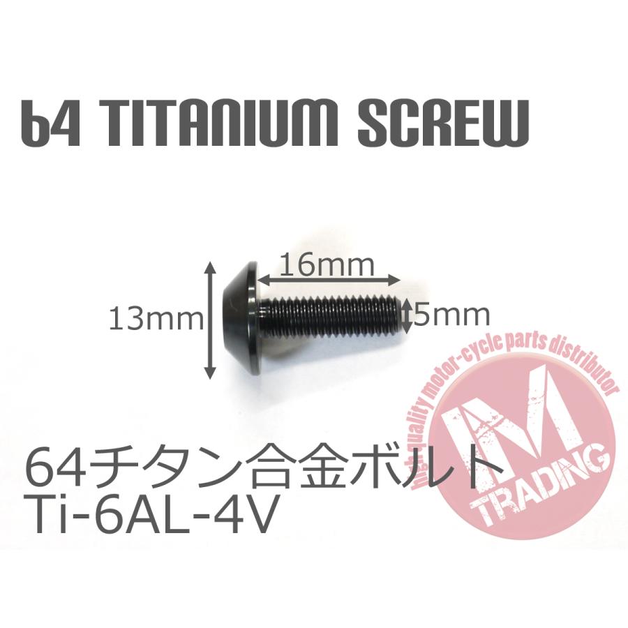 64チタンスクリーンボルト M5×16mm P0.8 6本セット ゆうパケット対応