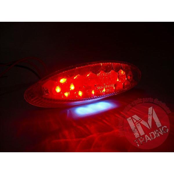 オーバルLEDテールランプ ステー無し ナンバー灯付き クリアレンズKSR110 エリミネーター250 エストレヤ W400 W650 バルカン 250TR等に|im-trading|03