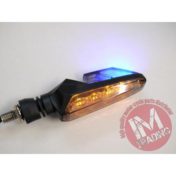 デュアルカラー LEDウインカー TYPE2 ブルー 背面ポジション付 2個