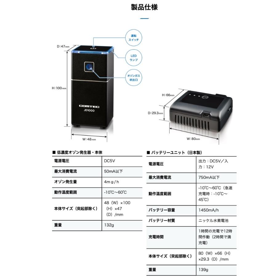 コムテック（Comtec） 低濃度オゾン発生器 車用 除菌 消臭 車載
