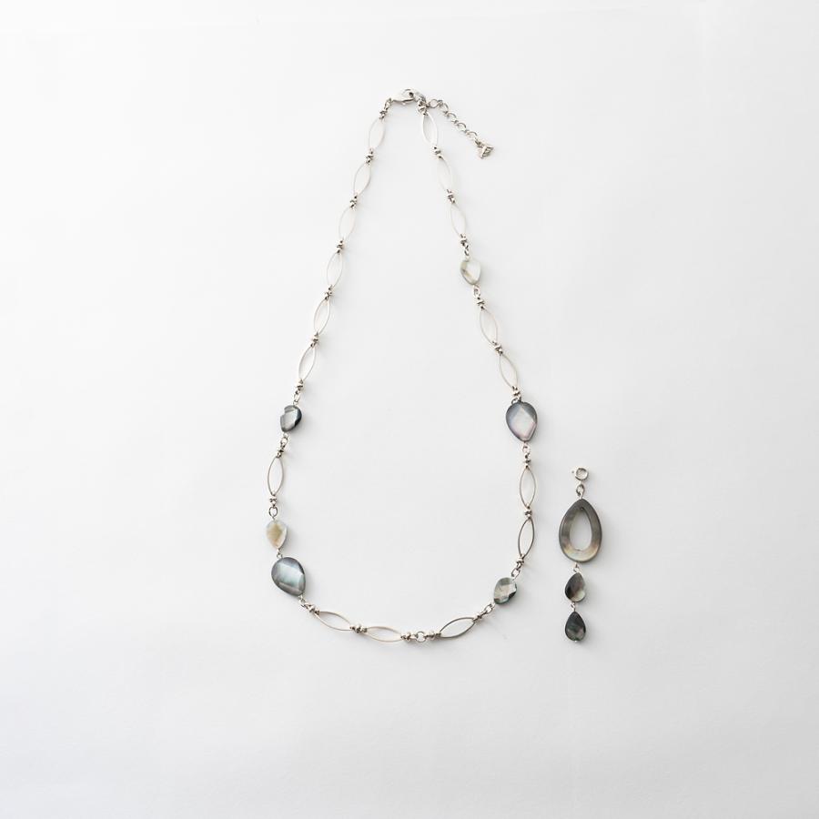 アクセサリー ネックレス 黒蝶貝 グレー Y字 2WAY 141855 灰色  パワーストー  イマックジュエリー公式 爆買 | ブランド登録なし | 02