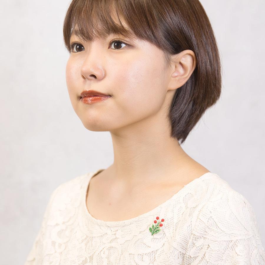 赤い実 の 七宝 アクセサリー バッジ レッド グリーン 150070 メール便   イマックジュエリー公式 爆買 | ブランド登録なし | 05