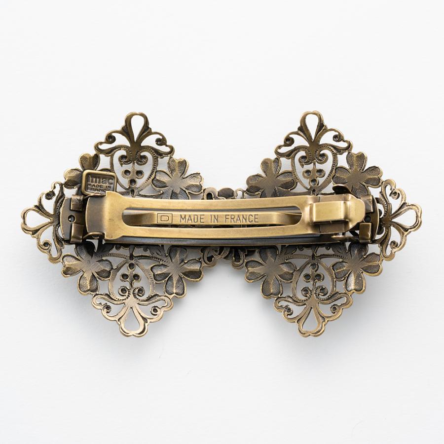 ヘアアクセサリー バレッタ レースメタル ブロンズ クローバー 150097  イマックジュエリー公式 爆買 | ブランド登録なし | 02