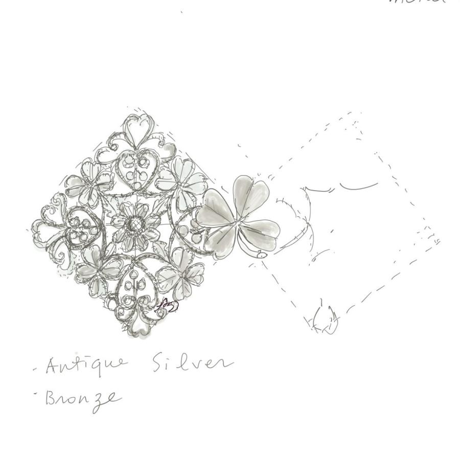 ヘアアクセサリー バレッタ レースメタル ブロンズ クローバー 150097  イマックジュエリー公式 爆買 | ブランド登録なし | 07