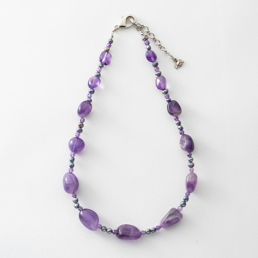 アクセサリー ネックレス アメシスト 淡水パール パープル ショート 150534  イマックジュエリー公式 爆買 | ブランド登録なし | 01